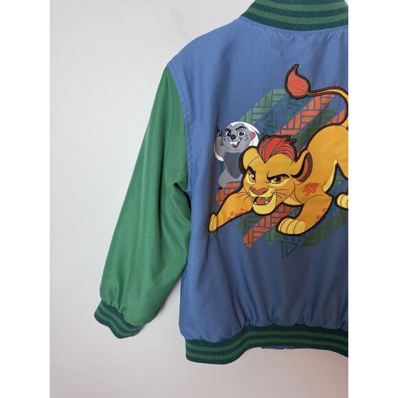 Disney The Lion King Simba Varsity Jacket Boys Size 4 Blue Green - Picture 7 of 8